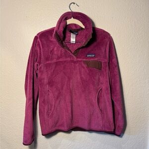 Patagonia Magenta Women’s Re-Tool Snap T Pullover Sweater Size Small Pockets